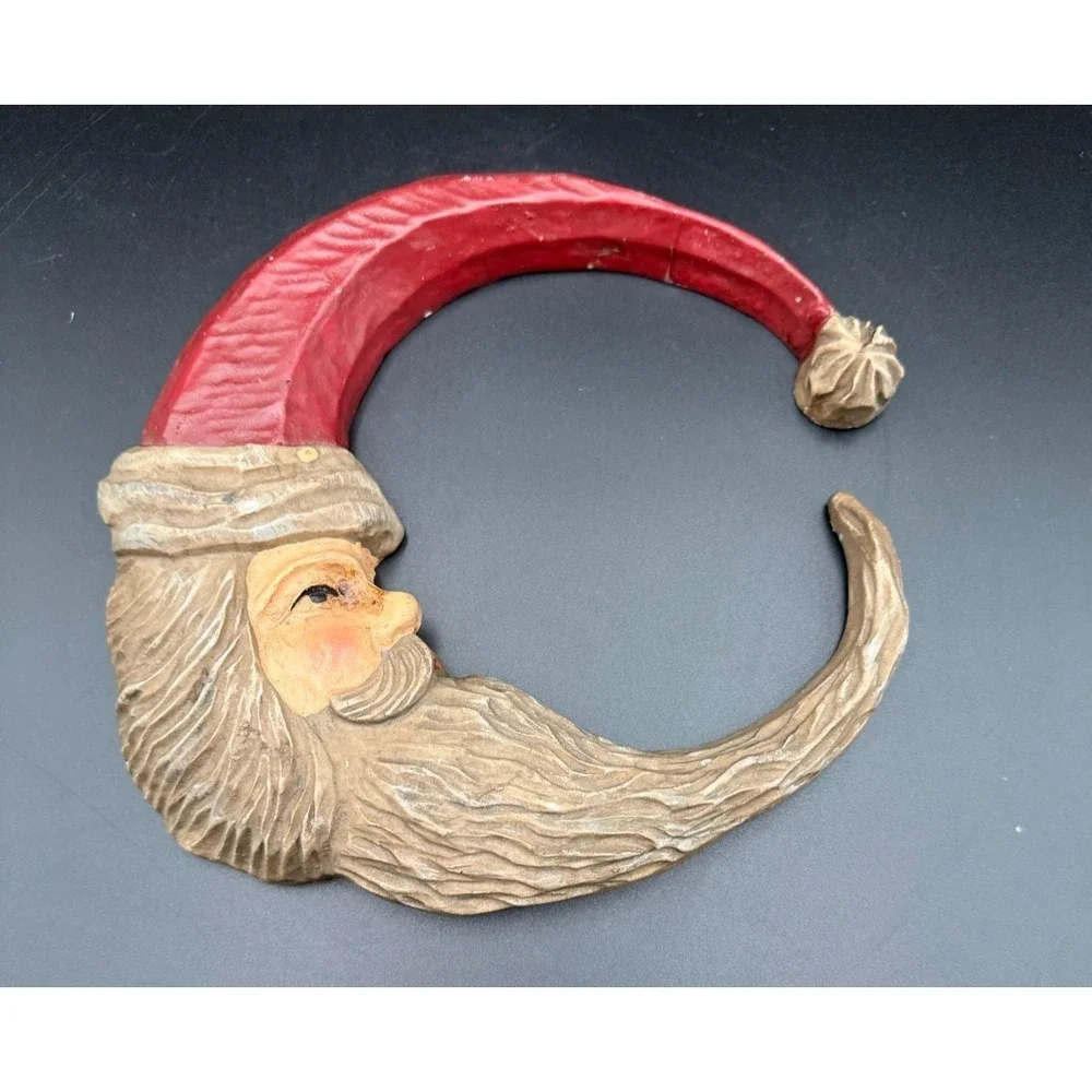 Vintage House Of Lloyd Old Christmas Santa Half Moon Around The World Wall Decor